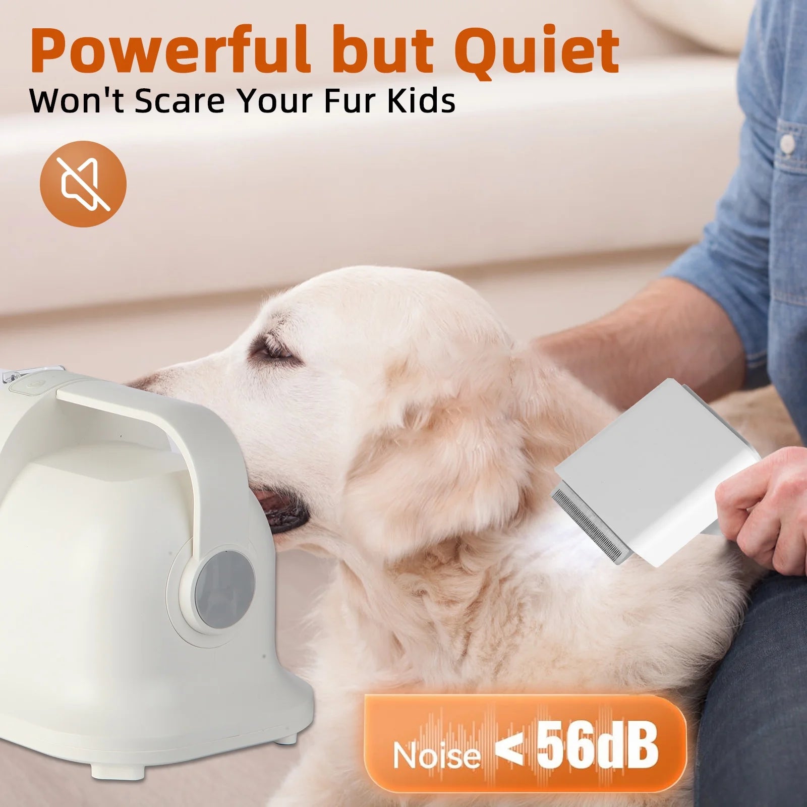 Vacuum Pet Grooming Kit with 12Kpa Maximum Suction Power, 1.4L